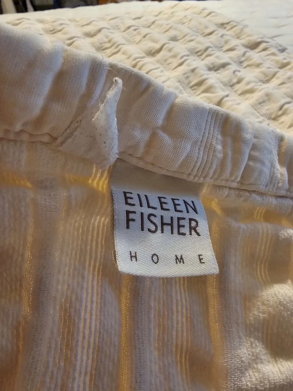 Eileen Fisher Rippled Coverlet With Matching Sham.   Twin.